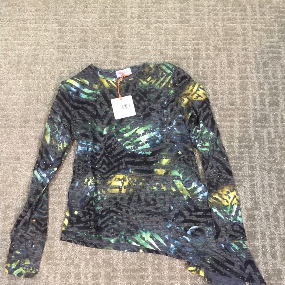 NWT Print Asymmetric Shirt- XS